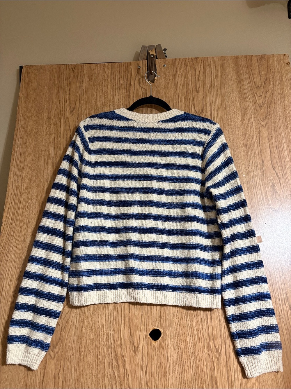 J. Crew Navy and Cream Striped Button-Up Cardigan - Picture 7 of 8